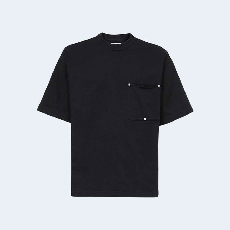 보테가 베네타 헤비 저지 리벳 포켓 티셔츠 블랙